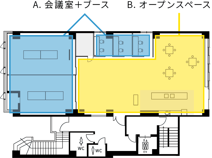 レンタルスペース貸切と一部利用