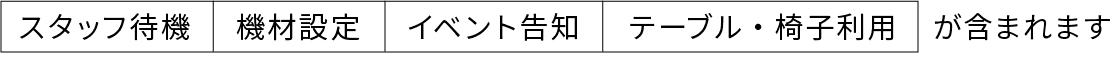 イベントスペース利用料金内サービス